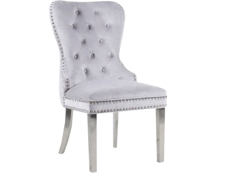 Mayfair Dining Chair with Lion Knocker & Quilted Back