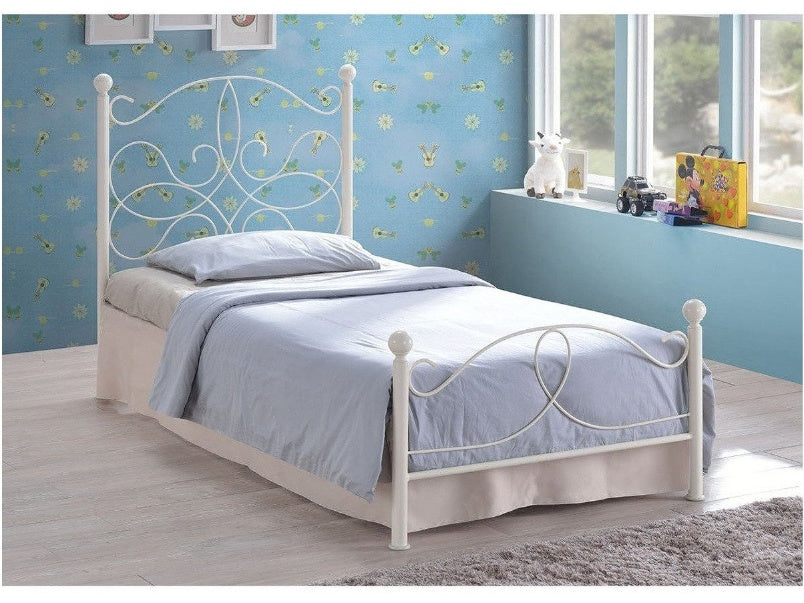 Melissa Ivory Single Metal Bed Frame (3ft)