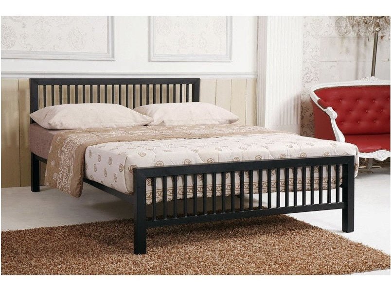 Meridian Simple Black Small Double Metal Bed Frame (4ft)