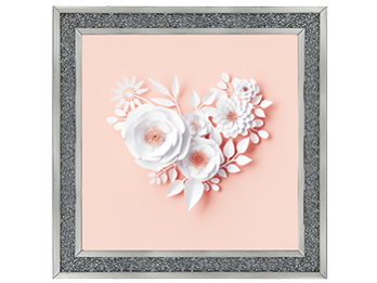 White paper 3d flowers nude pink