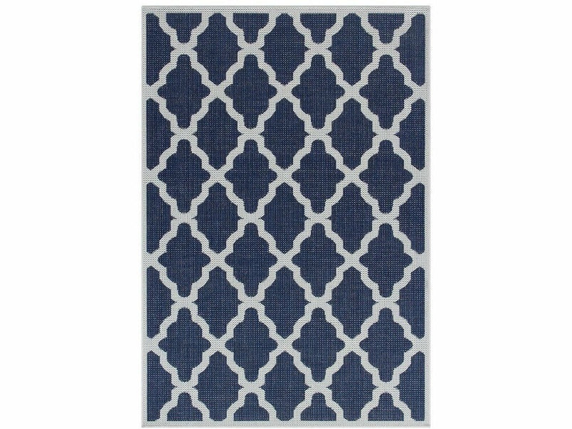 Moda Flatweave Trellis Blue Rug