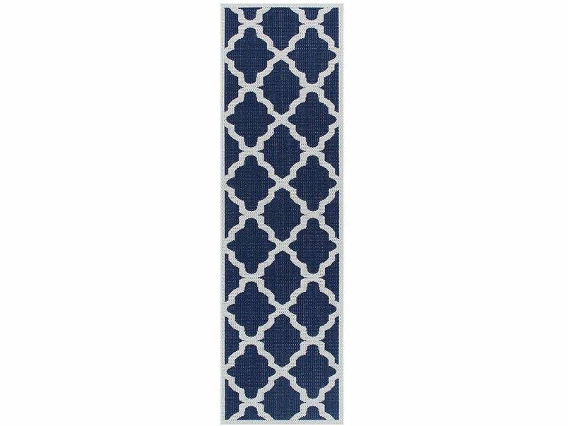 Moda Flatweave Trellis Blue Runner