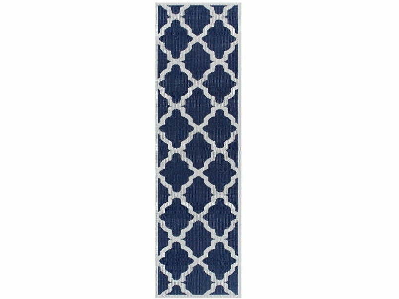 Moda Flatweave Trellis Blue Runner