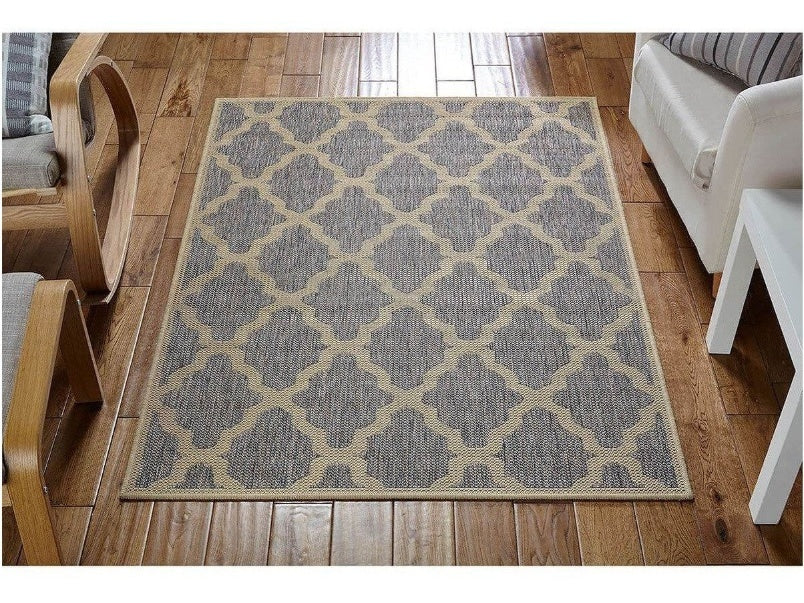 Moda Flatweave Trellis Grey Rug