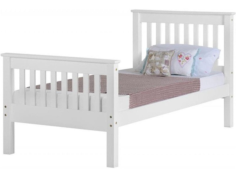 Monaco 3ft Bed High Foot End in White