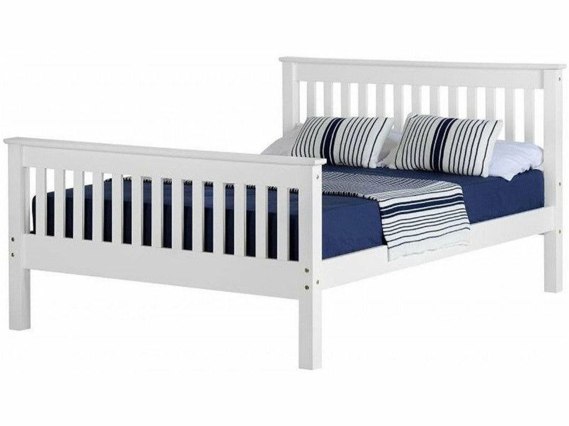 Monaco 4'6ft Bed High Foot End in White