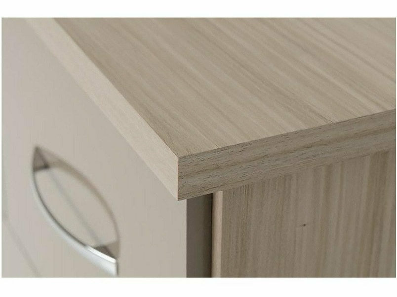 Nevada 3+2 Drawer Chest in Oyster Gloss Light Oak Effect Veneer