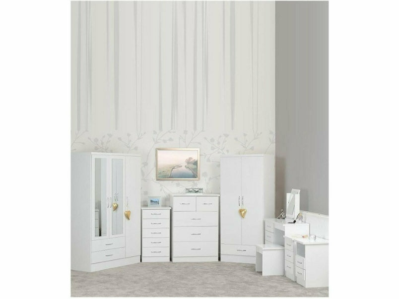 Nevada 3+2 Drawer Chest in White Gloss