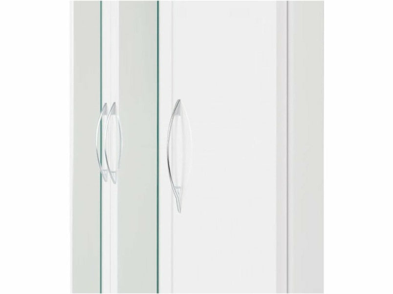 Nevada 3 Door 2 Drawer Mirrored Wardrobe in White Gloss
