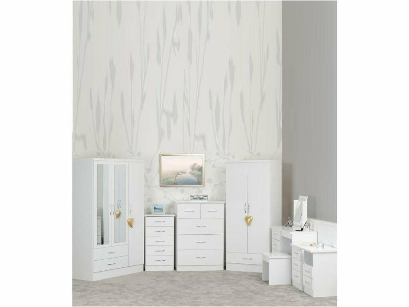 Nevada 3 Drawer Bedside in White Gloss