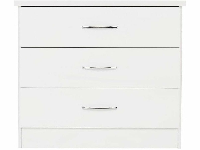 Nevada 3 Drawer Chest in White Gloss