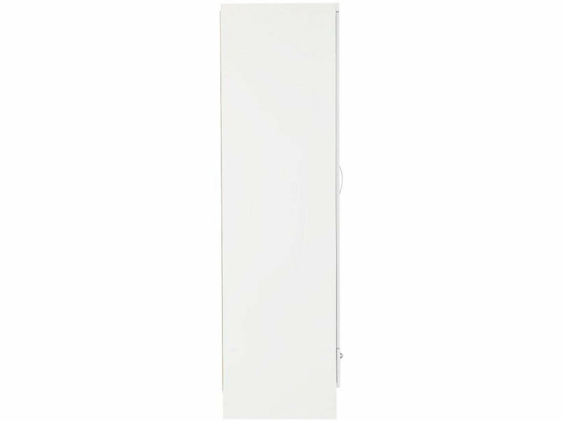 Nevada Mirrored 2 Door 1 Drawer Wardrobe in White Gloss