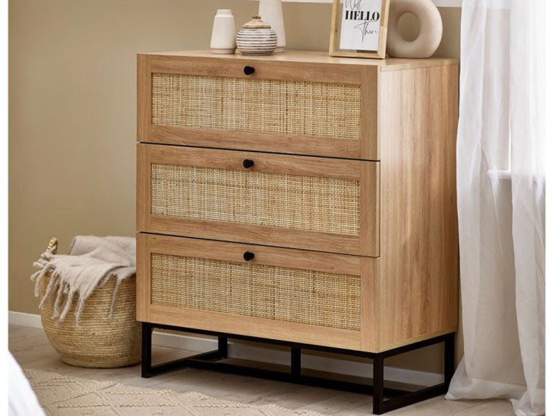 Padstow 3 Drawer Chest Oak