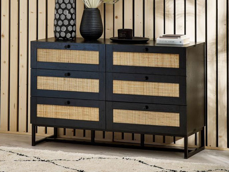 Padstow 6 Drawer Chest Black
