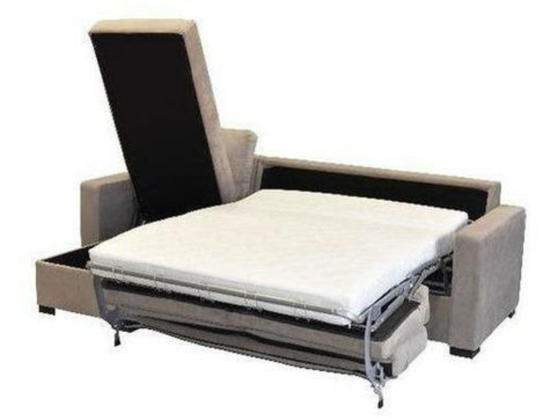 Paris Faux Leather Corner Sofa Bed with Foam Mattress