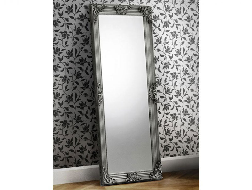 Rococo Pewter Lean-To Dress Mirror Pewter