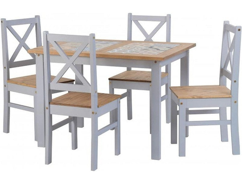 Distressed grey shop dining table