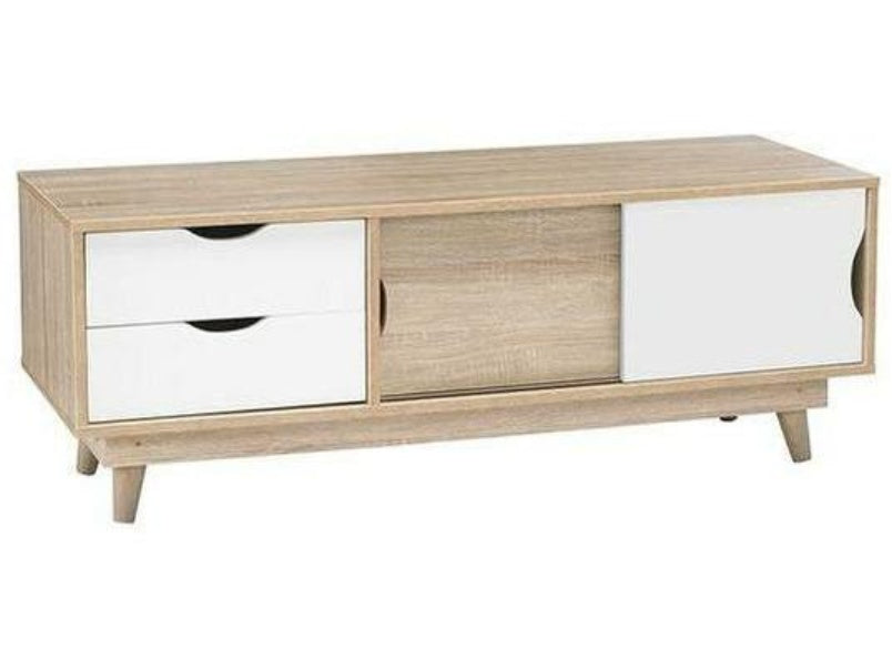 Scandi Oak TV Unit White