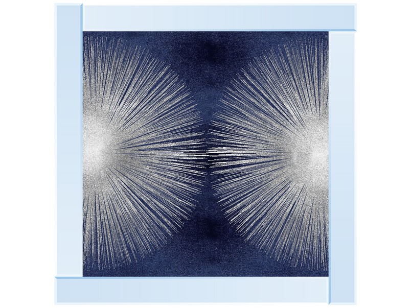 Silver Sunburst on Blue II