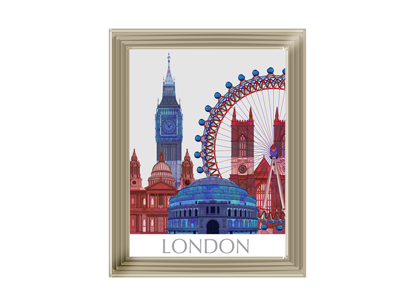 London Landmarks , Red Blue