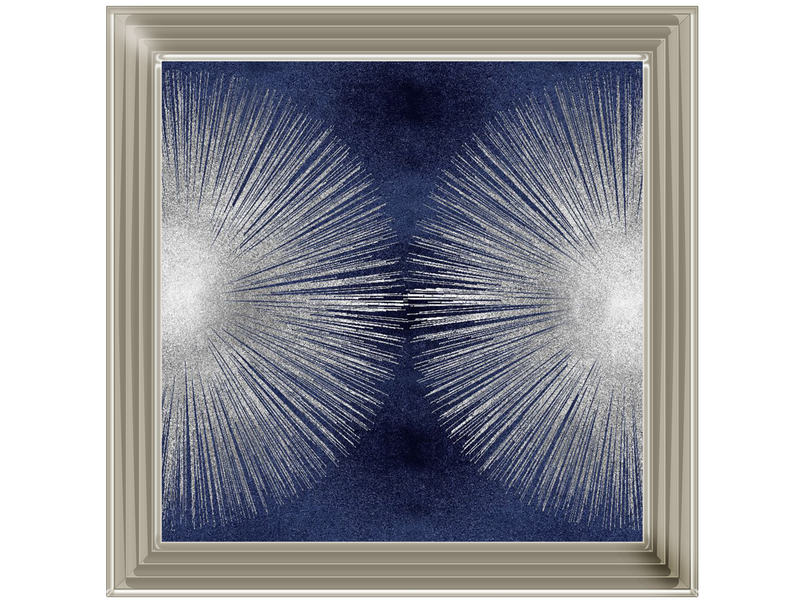 Silver Sunburst on Blue II