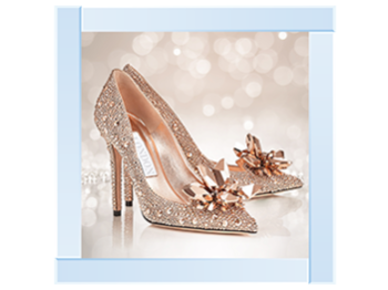 Sparkling crystal toe heels