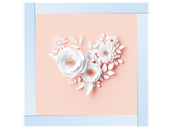 White paper 3d flowers nude pink