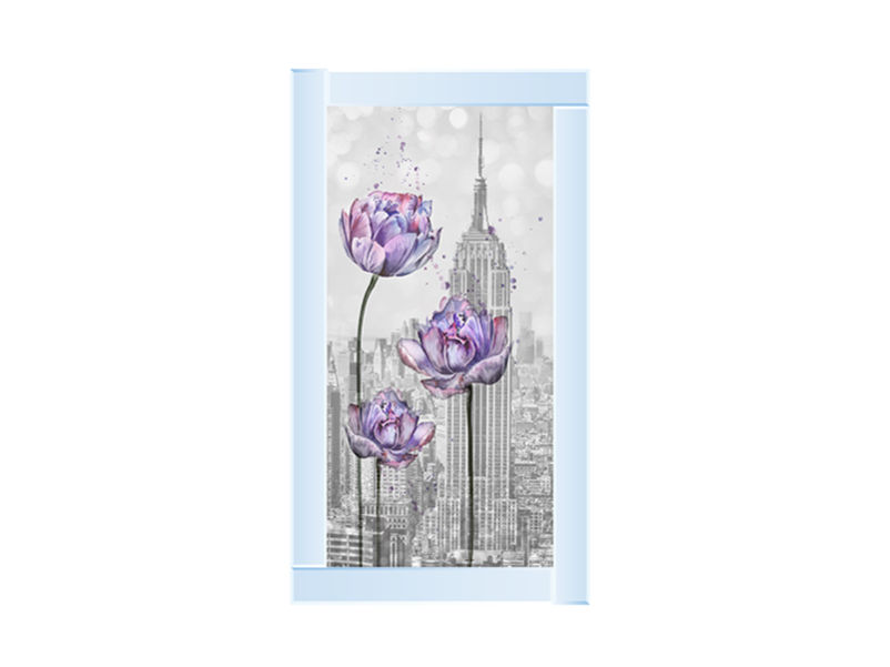 Floral print over Empire State Building