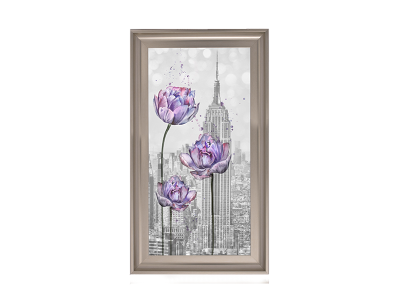 Floral print over Empire State Building