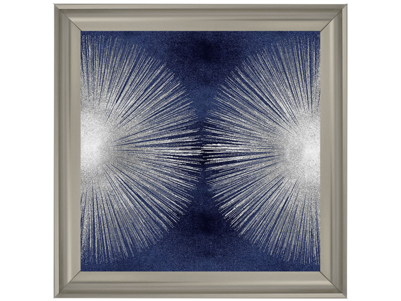 Silver Sunburst on Blue II