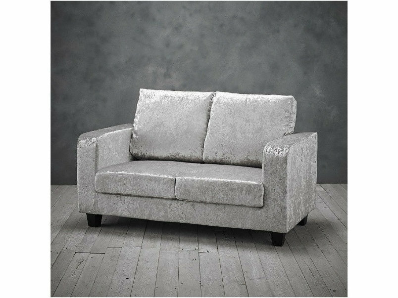 Sofa in a Box Silver Crushed Velvet