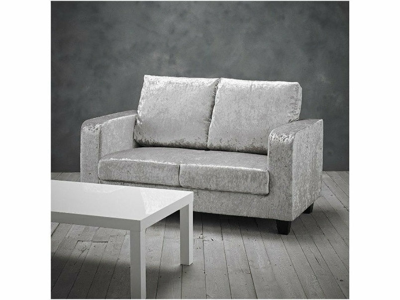 Sofa in a Box Silver Crushed Velvet