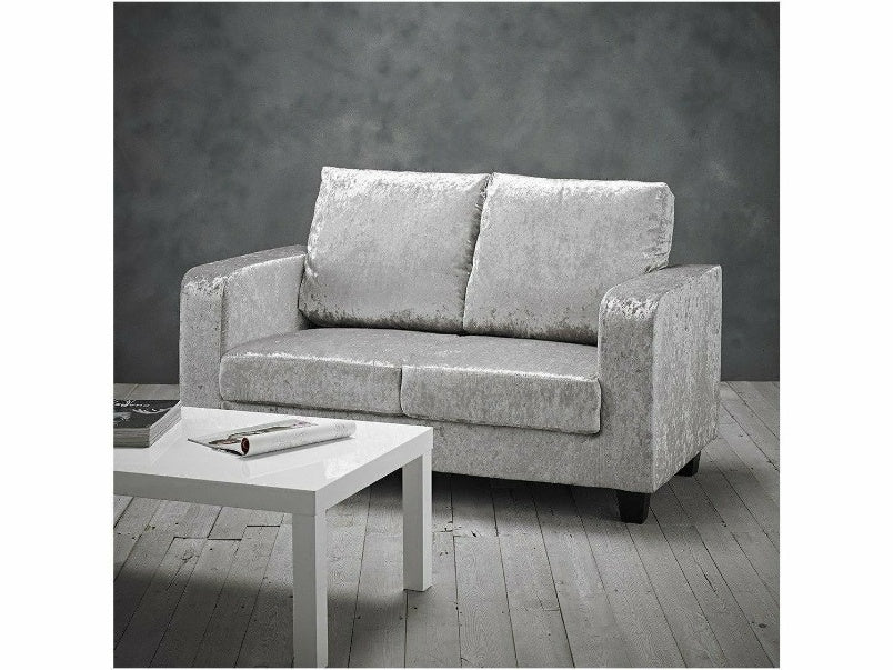 Sofa in a Box Silver Crushed Velvet