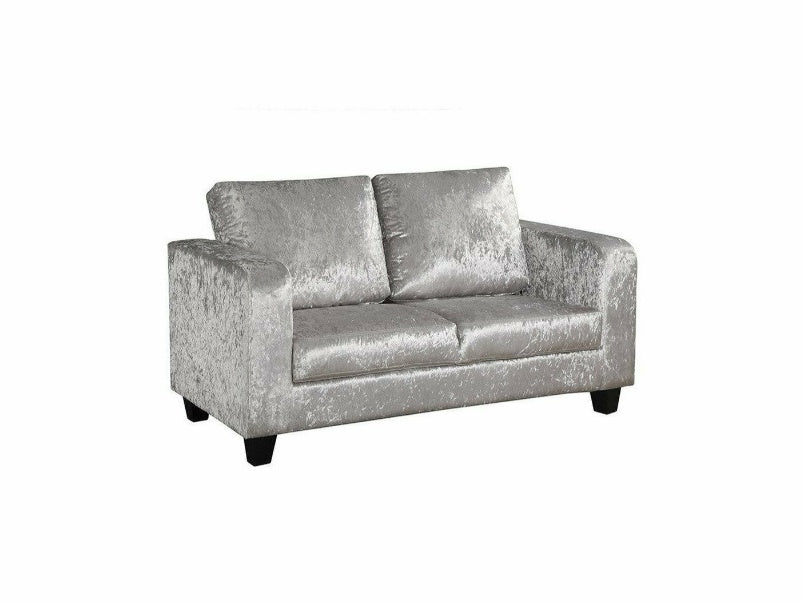 Sofa in a Box Silver Crushed Velvet