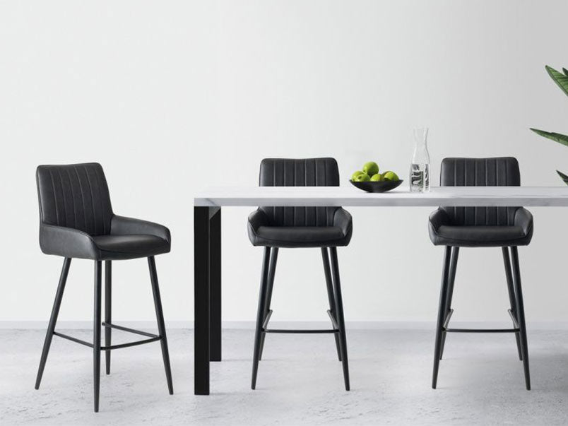 Soho Barstool Black Faux Leather