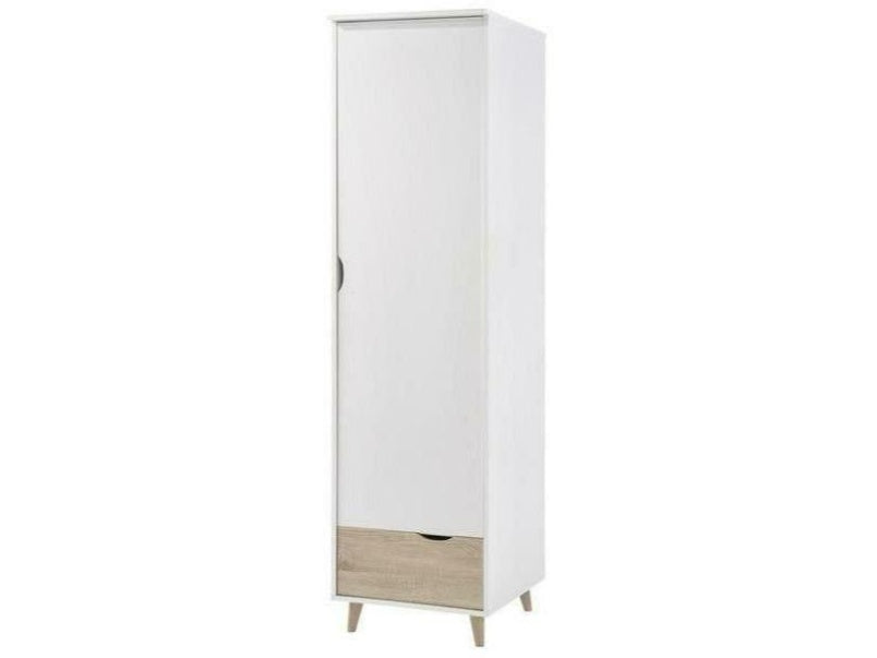 Stockholm 1 Door Wardrobe White-Oak