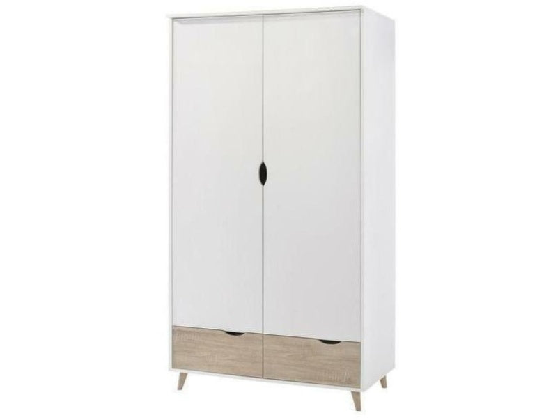 Stockholm 2 Door Wardrobe White-Oak