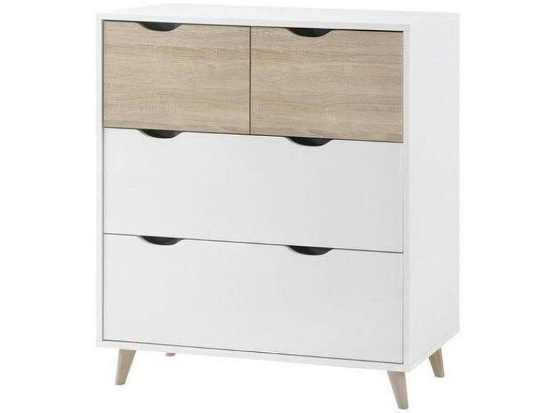 Stockholm 4 Drawer Chest White-Oak