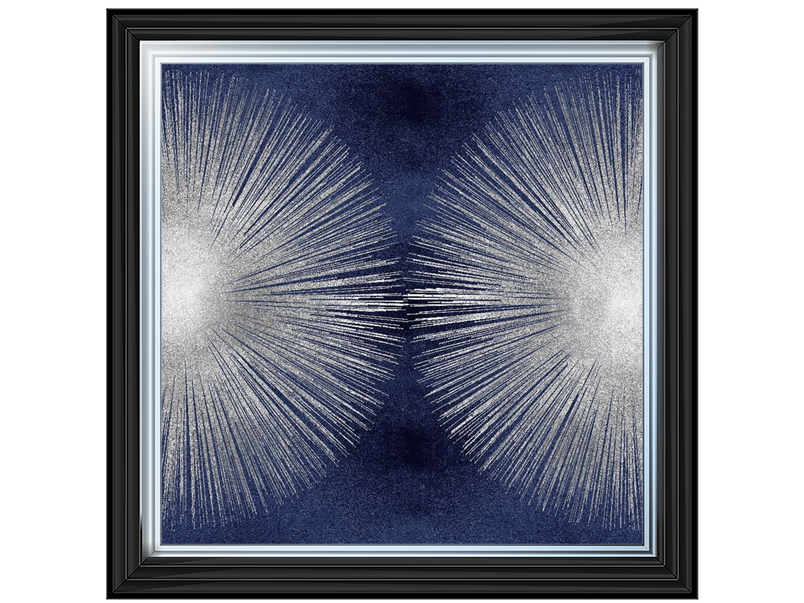 Silver Sunburst on Blue II