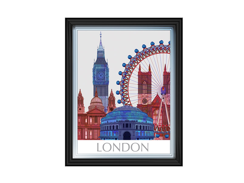 London Landmarks , Red Blue