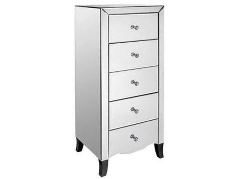 Valentina 5 Drawer Mirrored Chest