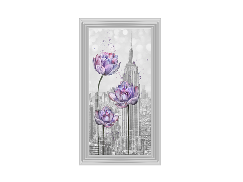 Floral print over Empire State Building