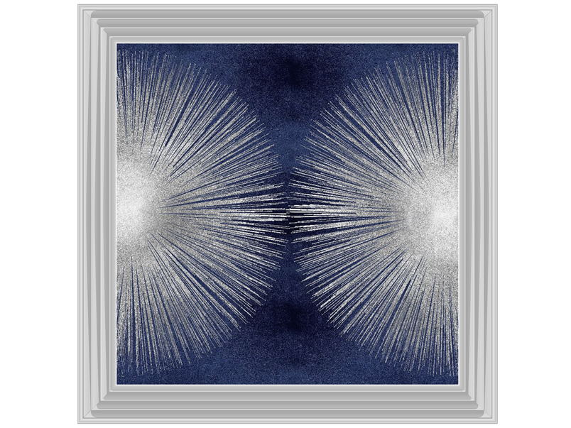 Silver Sunburst on Blue II