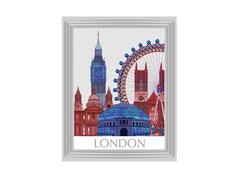 London Landmarks , Red Blue