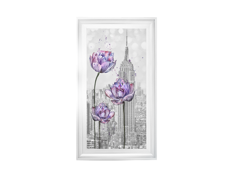 Floral print over Empire State Building