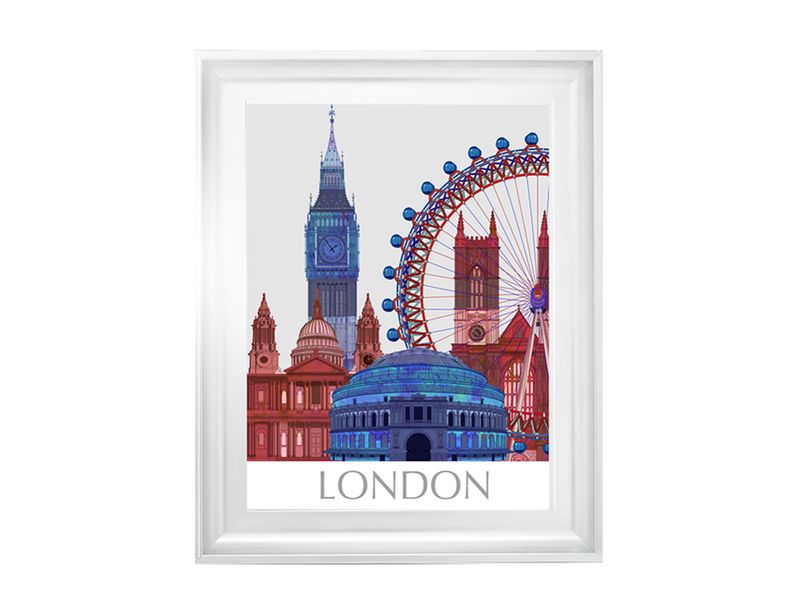 London Landmarks , Red Blue