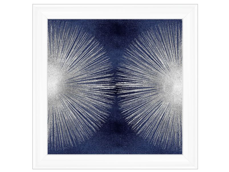 Silver Sunburst on Blue II